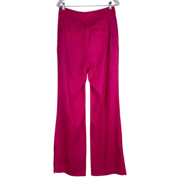Veronica Beard Robinne Wide Leg Linen Blend Pants Fuchsia Pink Size 8 - Picture 9 of 12